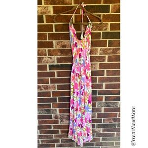 Bright Floral Promesa Halter Dress - Size Small